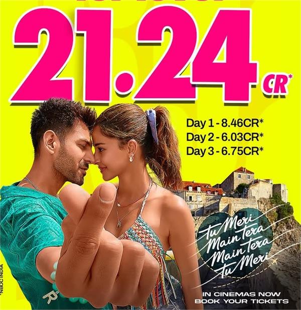 kartik aaryan starrer   tu meri main tera main tera tu meri   earns rs 21 24 crore