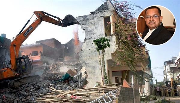 demolition of houses is equivalent to driving a bulldozer on the constitution