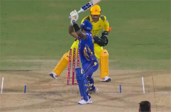 csk vs mi  dhoni  s agility was seen again  stumped suryakumar 0 12 seconds