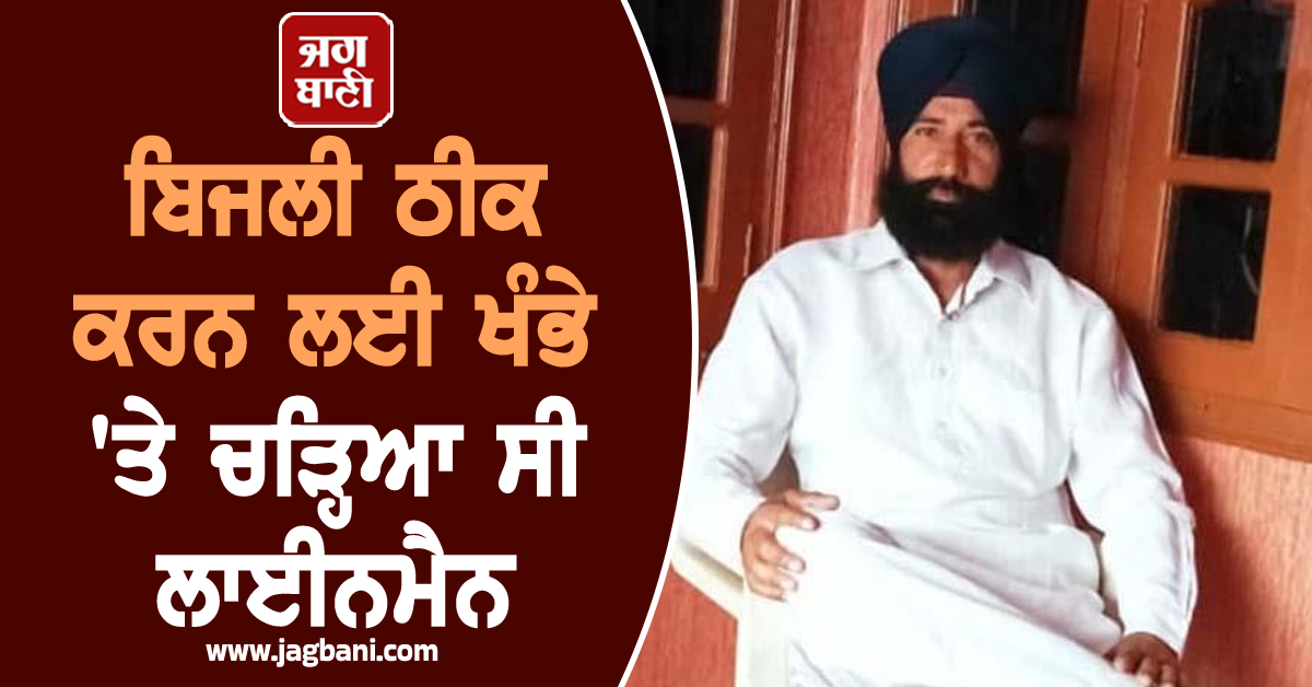 Punjab: ਬਿਜਲੀ ਠੀਕ ਕਰਨ ਲਈ ਖੰਭੇ ''ਤੇ ਚੜ੍ਹਿਆ ਸੀ ਲਾਈਨਮੈਨ, ਹੋਇਆ ਉਹ ਜੋ ਸੋਚਿਆ ਨਾ ਸੀ