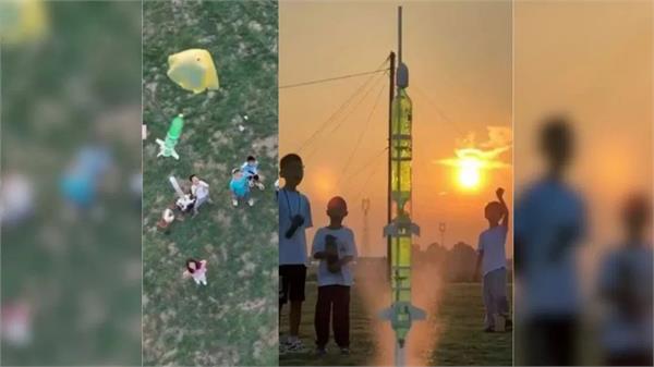 children  s feat  people were stunned to see a rocket made from coke bottles