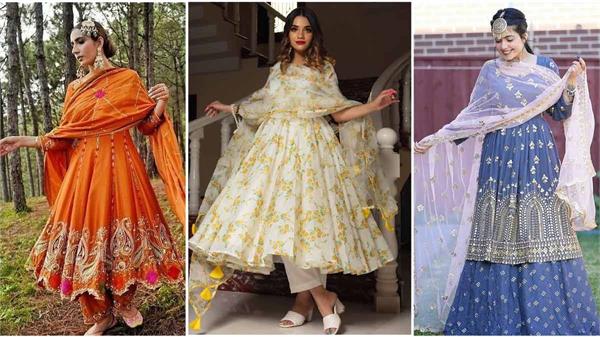long frock suits are giving beautiful look to the girls 