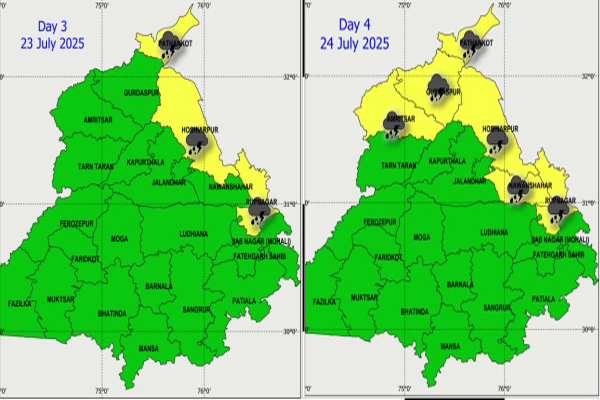 ਪੰਜਾਬ ''ਚ 22, 23, 24 ਨੂੰ ਭਾਰੀ ਮੀਂਹ ਦੀ Warning, ਇਨ੍ਹਾਂ 11 ਜ਼ਿਲ੍ਹਿਆਂ ''ਚ ਹਾਲਾਤ ਹੋ ਸਕਦੇ ਨੇ ਖ਼ਰਾਬ