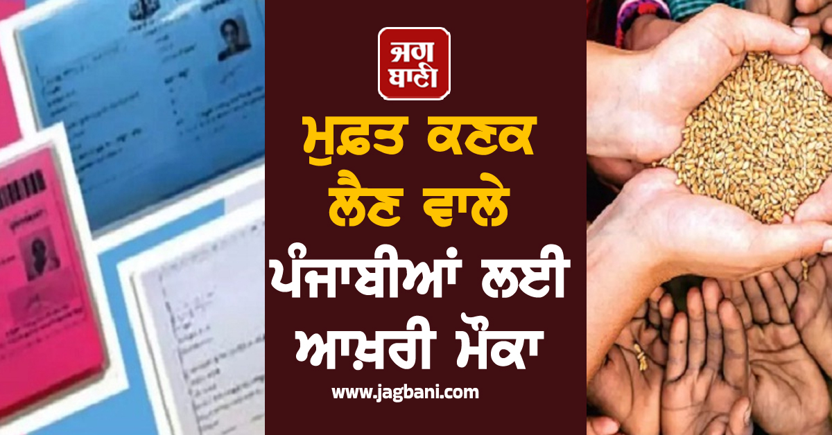 ਮੁਫ਼ਤ ਕਣਕ ਲੈਣ ਵਾਲੇ ਪੰਜਾਬੀਆਂ ਲਈ ਆਖ਼ਰੀ ਮੌਕਾ, ਜੇਕਰ ਹੁਣ ਨਾ ਕੀਤਾ ਇਹ ਕੰਮ ਤਾਂ...