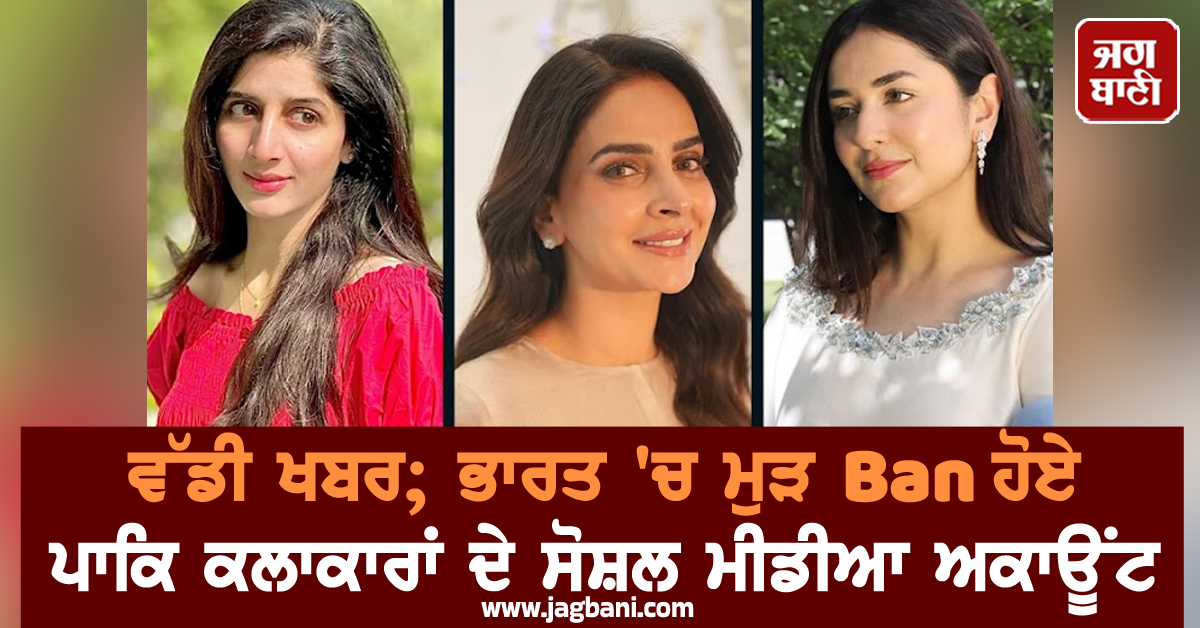 ਵੱਡੀ ਖਬਰ; ਭਾਰਤ 'ਚ ਮੁੜ Ban ਹੋਏ ਪਾਕਿ ਕਲਾਕਾਰਾਂ ਦੇ ਸੋਸ਼ਲ ਮੀਡੀਆ ਅਕਾਊਂਟ