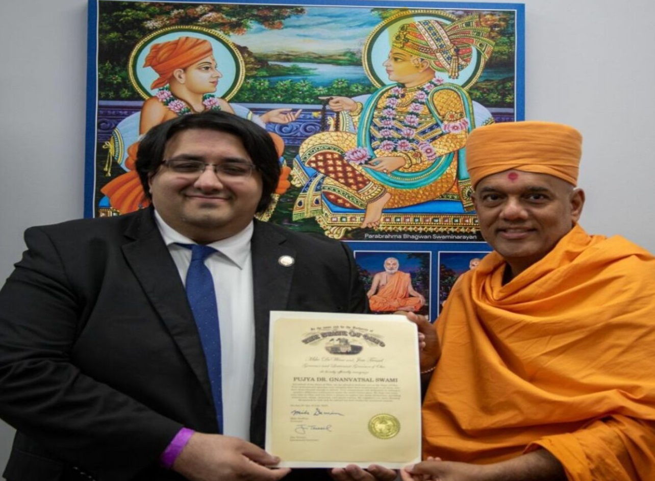ਅਮਰੀਕਾ ''ਚ BAPS ਸੰਤ ਡਾ: ਗਿਆਨਵਤਸਲਦਾਸ ਸਵਾਮੀ ਸਨਮਾਨਿਤ