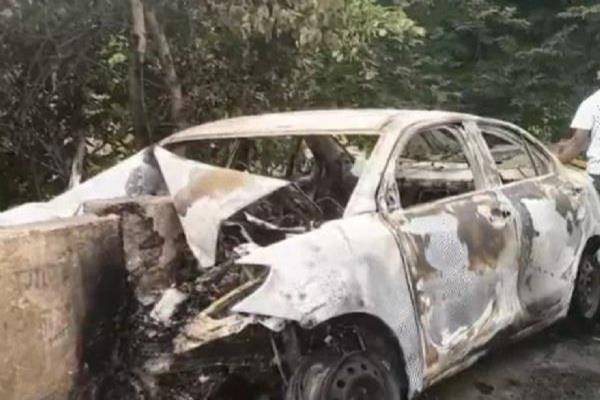 car fire people police