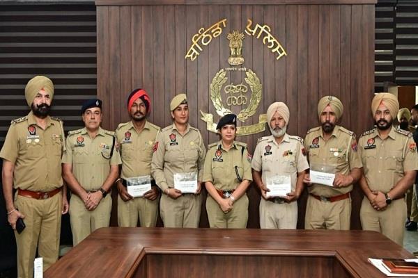 bathinda police personnel honored by cm mann and dgp