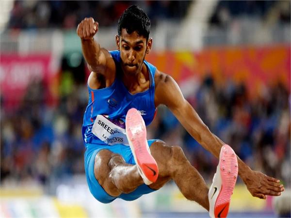 sreeshankar wins long jump title in portugal
