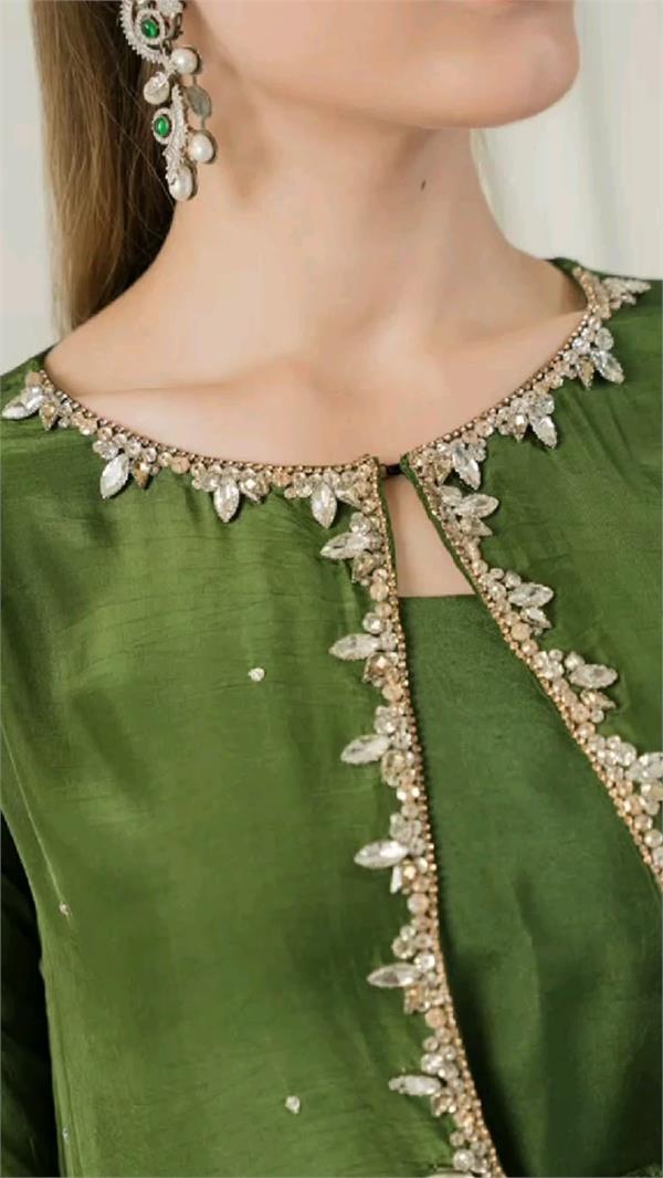 young women are liking dresses with stone work