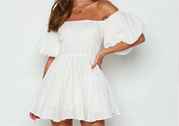 fashion young women half shoulder mini dress