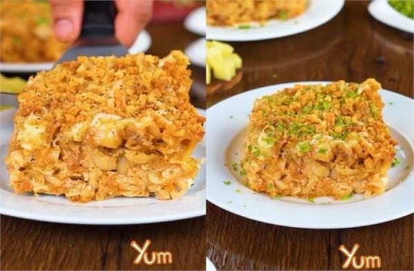 smoky onion crunchy mac and cheese dish