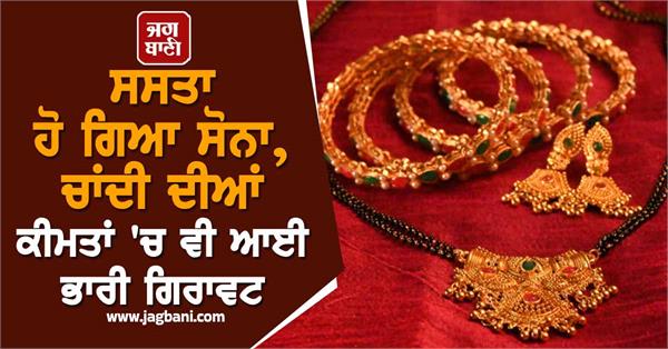 gold has become cheaper silver prices decline know prices of 24k 22k 20k 18k