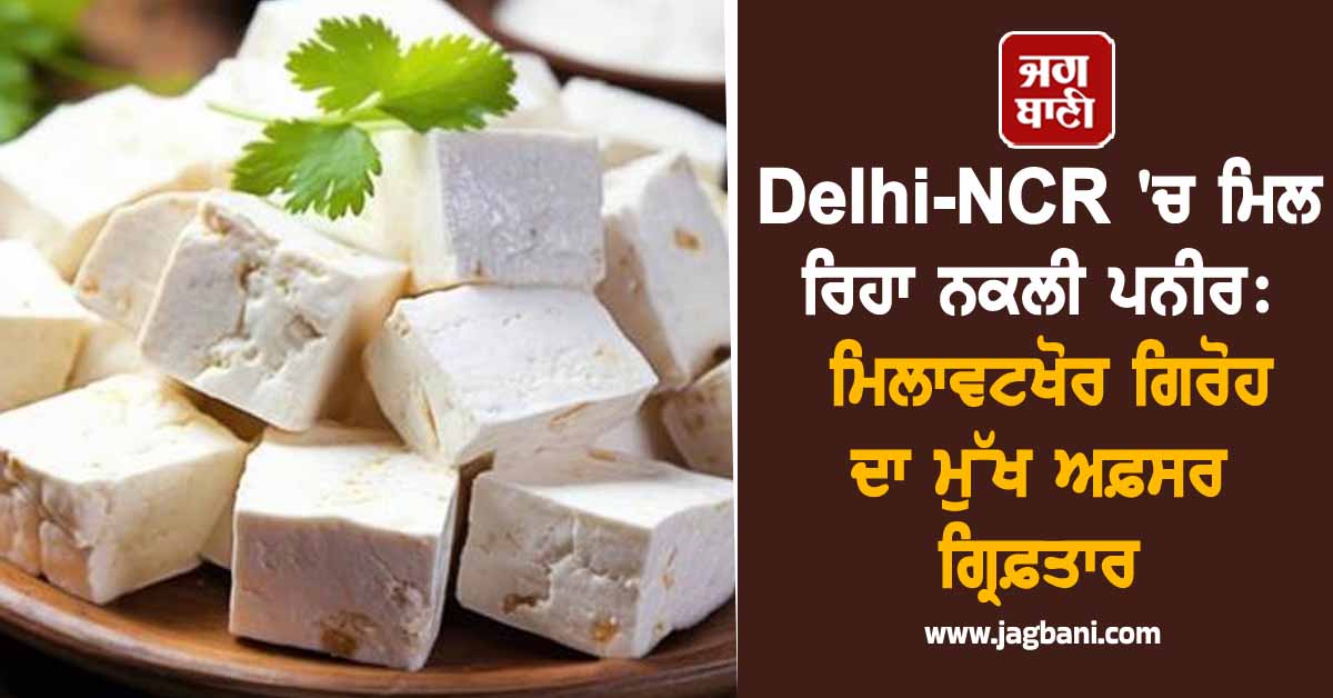 Delhi-NCR 'ਚ ਮਿਲ ਰਿਹਾ ਨਕਲੀ ਪਨੀਰ: ਮਿਲਾਵਟਖੋਰ ਗਿਰੋਹ ਦਾ ਮੁੱਖ ਅਫ਼ਸਰ ਗ੍ਰਿਫ਼ਤਾਰ