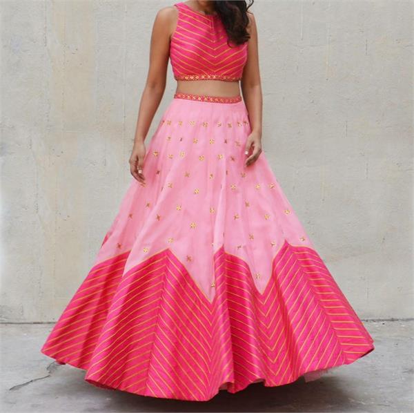 zigzag design lehenga choli is giving a modern look to young women