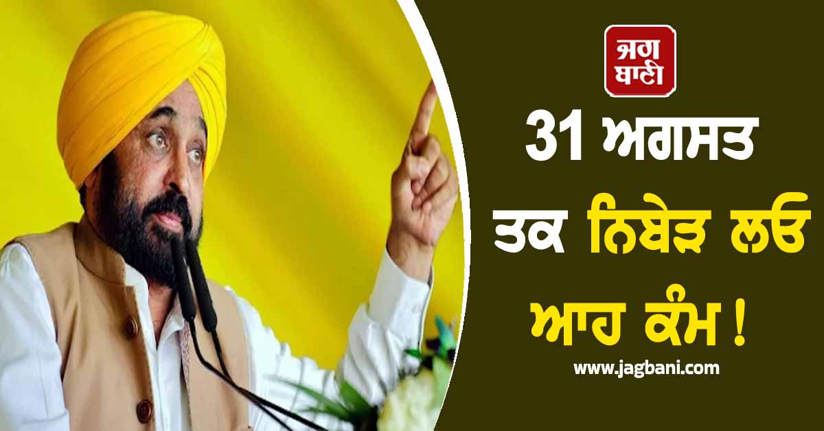 ਪੰਜਾਬੀਓ, 31 ਅਗਸਤ ਤਕ ਨਿਬੇੜ ਲਓ ਆਹ ਕੰਮ! ਸਰਕਾਰ ਨੇ ਦਿੱਤਾ ਆਖ਼ਰੀ ਮੌਕਾ