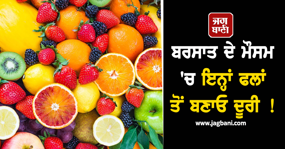 ਬਰਸਾਤ ਦੇ ਮੌਸਮ 'ਚ ਇਨ੍ਹਾਂ ਫਲਾਂ ਤੋਂ ਬਣਾਓ ਦੂਰੀ ! ਫ਼ਾਇਦੇ ਦੀ ਬਜਾਏ ਹੋ ਸਕਦੈ ਨੁਕਸਾਨ
