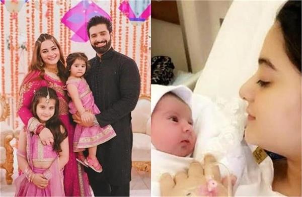 aiman khan muneeb blessed with third baby girl