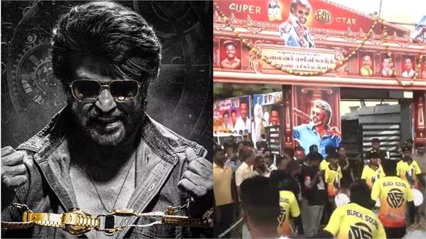 rajinikanth  s fans celebrate the release of   coolie  