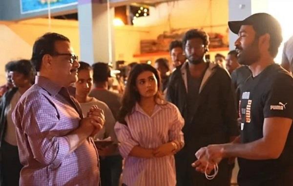 picture of dhanush and shalini pandey set of the film   idli kadai   goes viral