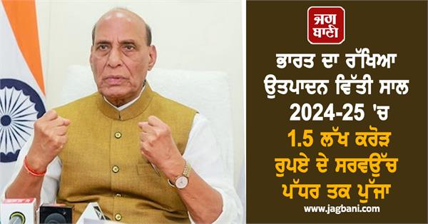 india  s defense production in an all time high in the financial year 2024 25