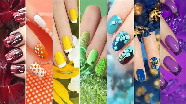 festival nail art hands beautiful