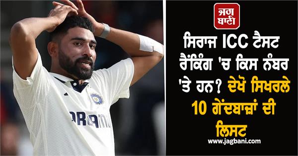 where is siraj ranked in the icc test rankings 