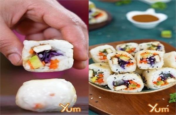 crispy rice rolls healthy tasty