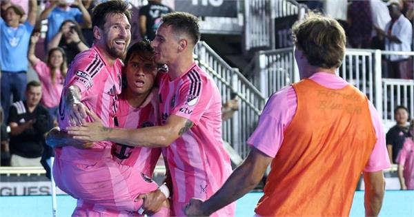 messi  s two goals helped inter miami beat orlando city
