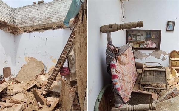 a roof collapsed on a house due to heavy rain 