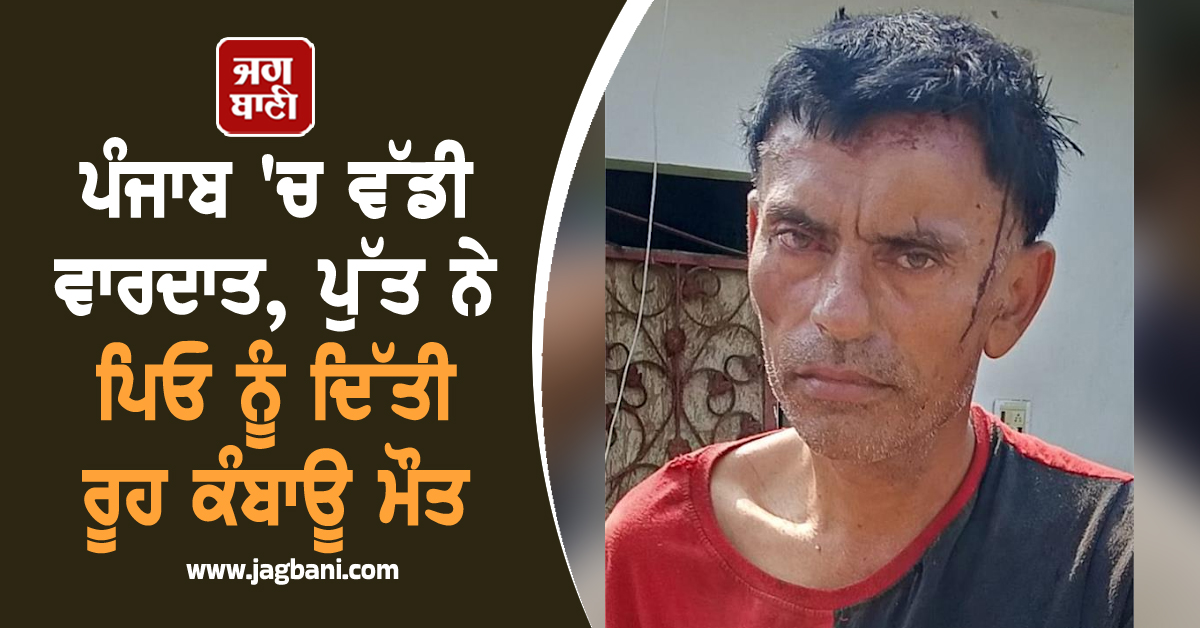 ਪੰਜਾਬ 'ਚ ਵੱਡੀ ਵਾਰਦਾਤ, ਪੁੱਤ ਨੇ ਪਿਓ ਨੂੰ ਦਿੱਤੀ ਰੂਹ ਕੰਬਾਊ ਮੌਤ