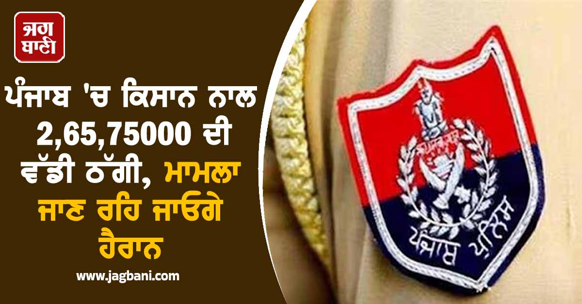 ਪੰਜਾਬ 'ਚ ਕਿਸਾਨ ਨਾਲ 2,65,75000 ਦੀ ਵੱਡੀ ਠੱਗੀ, ਮਾਮਲਾ ਜਾਣ ਰਹਿ ਜਾਓਗੇ ਹੈਰਾਨ