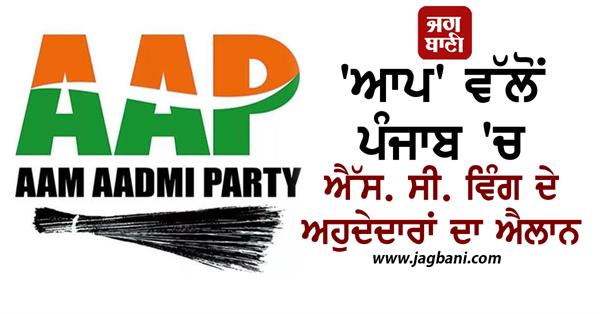 aap announces office bearers of sc wing in punjab