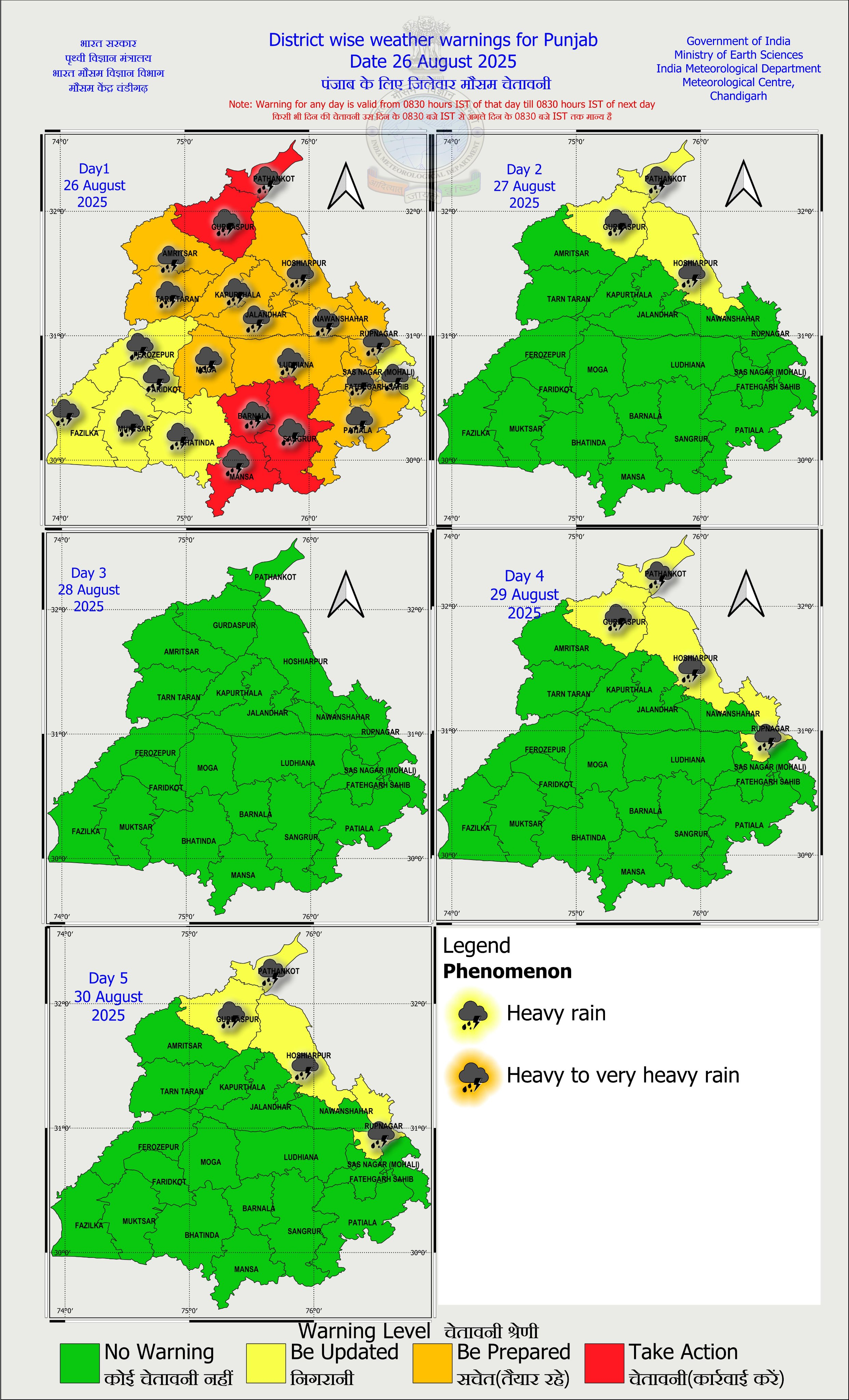 ਪੰਜਾਬ ''ਚ ਮੀਂਹ ਦਾ RED ALERT, ਪੜ੍ਹੋ ਆਉਣ ਵਾਲੇ ਦਿਨਾਂ ਦੀ Big Update