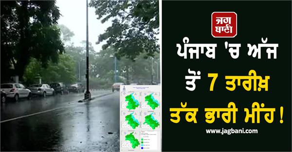heavy rain in punjab from today till 7th