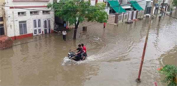 budhlada city turned into a waterlogged place due to rain