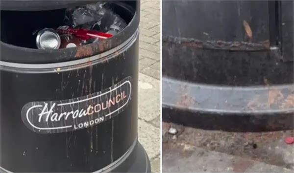 london streets turned red after being spat on by people  people are upset