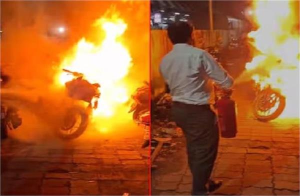 massive fire breaks out in parking lot near railway station