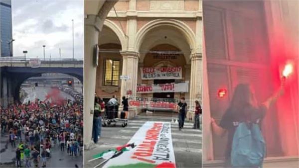 italy millions of youth have taken to the streets in support of palestine