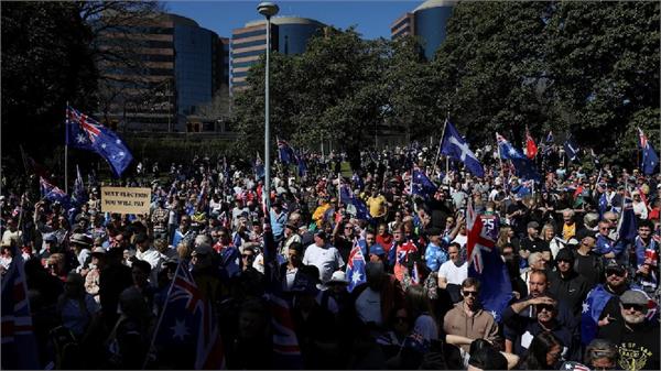 why did thousands of people take to streets australia against immigrants