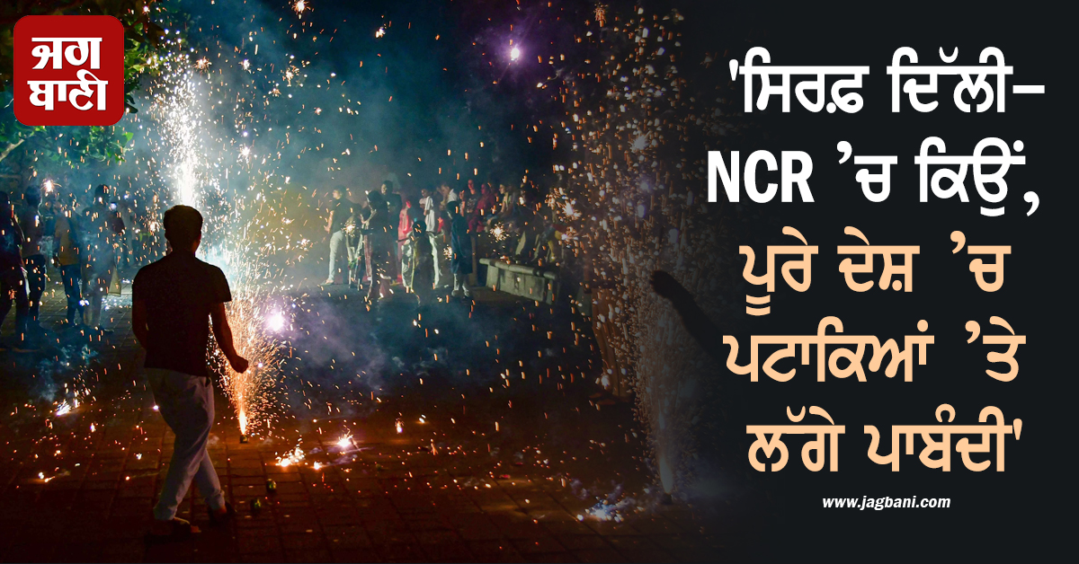 'ਸਿਰਫ਼ ਦਿੱਲੀ-NCR ’ਚ ਕਿਉਂ, ਪੂਰੇ ਦੇਸ਼ ’ਚ ਪਟਾਕਿਆਂ ’ਤੇ ਲੱਗੇ ਪਾਬੰਦੀ', ਸੁਪਰੀਮ ਕੋਰਟ ਦਾ ਵੱਡਾ ਬਿਆਨ