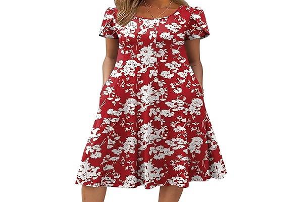 young women big floral printed western dress