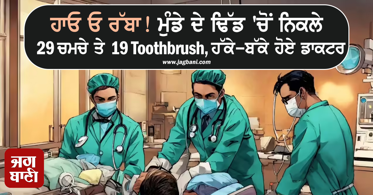 ਹਾਓ ਓ ਰੱਬਾ! ਮੁੰਡੇ ਦੇ ਢਿੱਡ ''ਚੋਂ ਨਿਕਲੇ 29 ਚਮਚੇ ਤੇ 19 Toothbrush, ਹੱਕੇ-ਬੱਕੇ ਹੋਏ ਡਾਕਟਰ