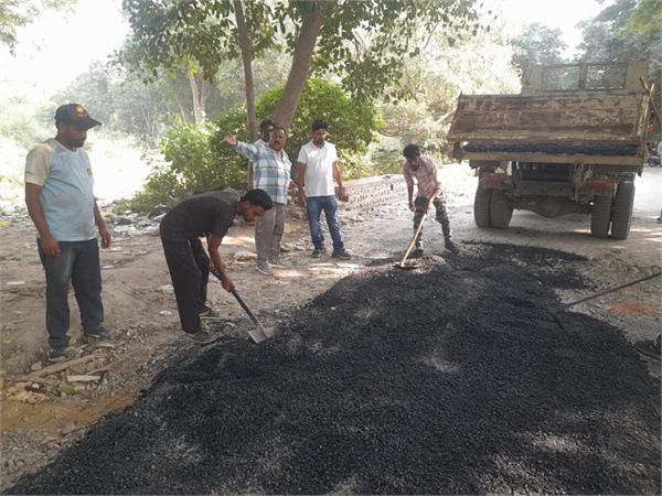 jalandhar municipal corporation carried out road work