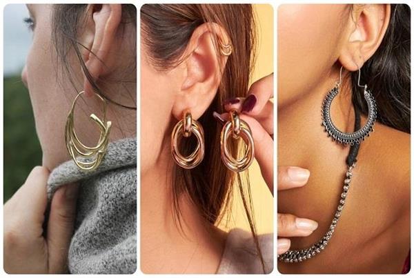 hoop earrings look skirt dress