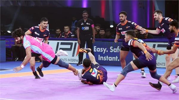 jaipur pink panthers beat u mumba in tiebreaker