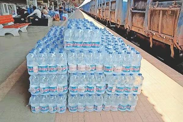 passenger railway gift bottled water