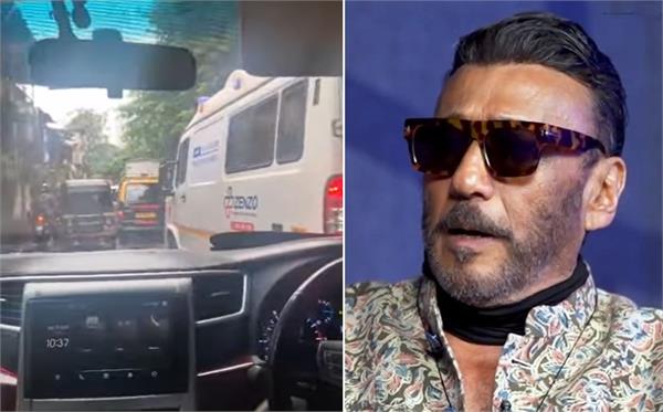jackie shroff highlights traffic frustration as ambulance gets stuck