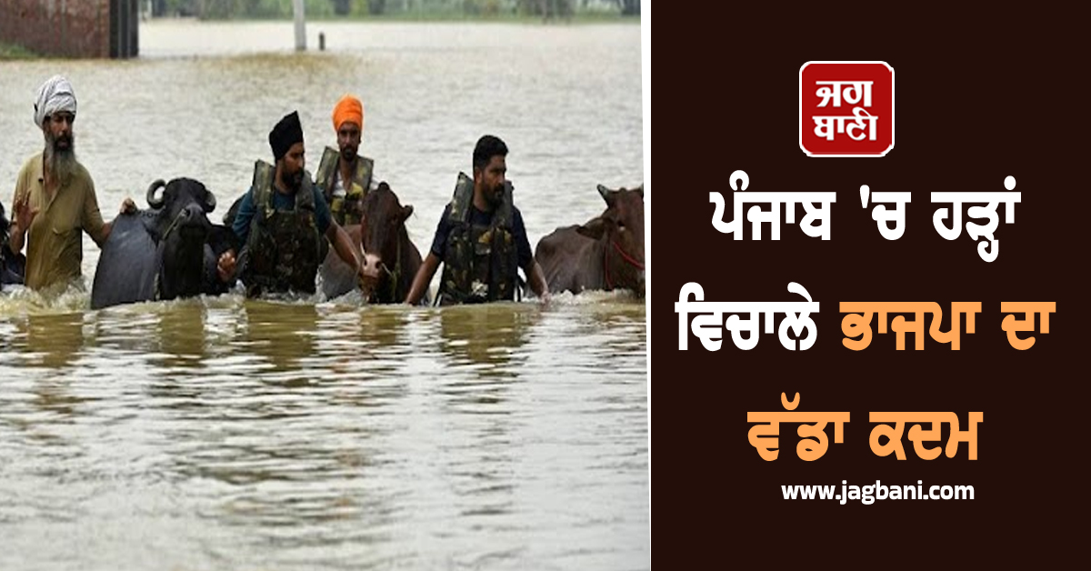 ਪੰਜਾਬ 'ਚ ਹੜ੍ਹਾਂ ਵਿਚਾਲੇ ਭਾਜਪਾ ਦਾ ਵੱਡਾ ਕਦਮ, ਪੀੜਤਾਂ ਦੀ ਮਦਦ ਲਈ ਲਿਆ ਅਹਿਮ ਫ਼ੈਸਲਾ