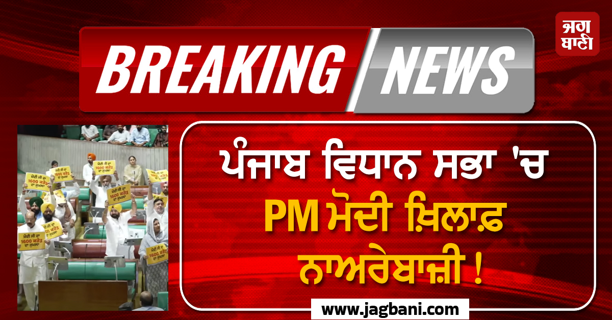 ਪੰਜਾਬ ਵਿਧਾਨ ਸਭਾ 'ਚ PM ਮੋਦੀ ਖ਼ਿਲਾਫ਼ ਨਾਅਰੇਬਾਜ਼ੀ! ਤਖ਼ਤੀਆਂ ਲੈ ਕੇ ਆਏ ਮੈਂਬਰ